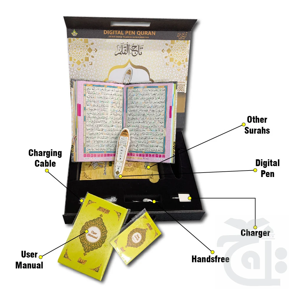 Digital Quran 16 Line Quran Pen Translation Digital Quran Pen Reader Colour Coded Quran With Pen PQ876D - Image 3