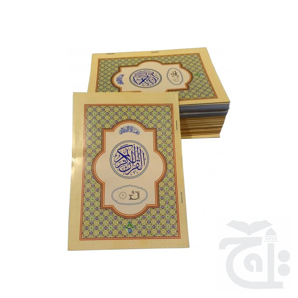 Holy Quran  30 Juz/Siparah Set - 11 Line Bold Font (Offset Paper) Card back With Juzdan Clear Words Complete Quran 350-30UC - Image 5
